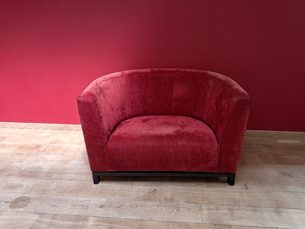 Rode fluwelen zetel, Ophalen, Gebruikt, Eenpersoons, Minder dan 75 cm