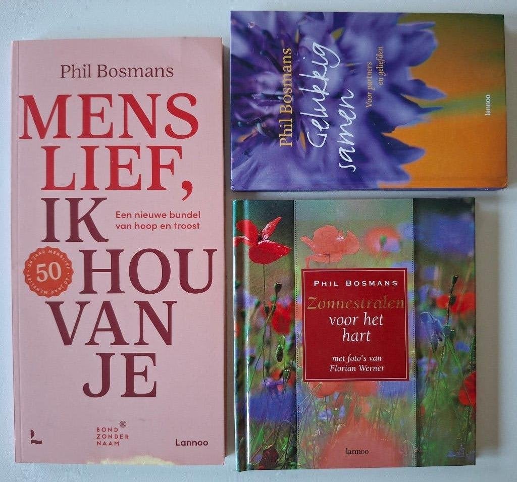3 boeken Phil Bosmans o.a. Mens lief, ik hou van je, Boeken, Ophalen of Verzenden, Zo goed als nieuw