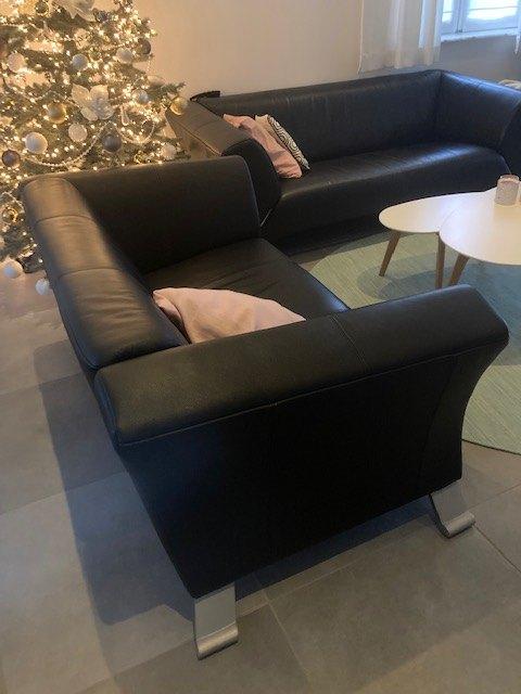 Drie- en tweezit Rolf Benz, Huis en Inrichting, Ophalen, Gebruikt, Leer