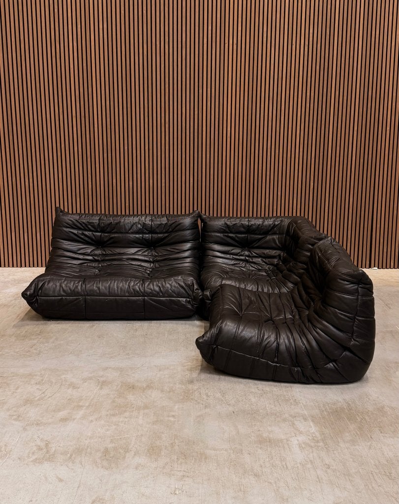 Ligne Roset Togo Modulaire Set | Zwart Leder, Ophalen of Verzenden