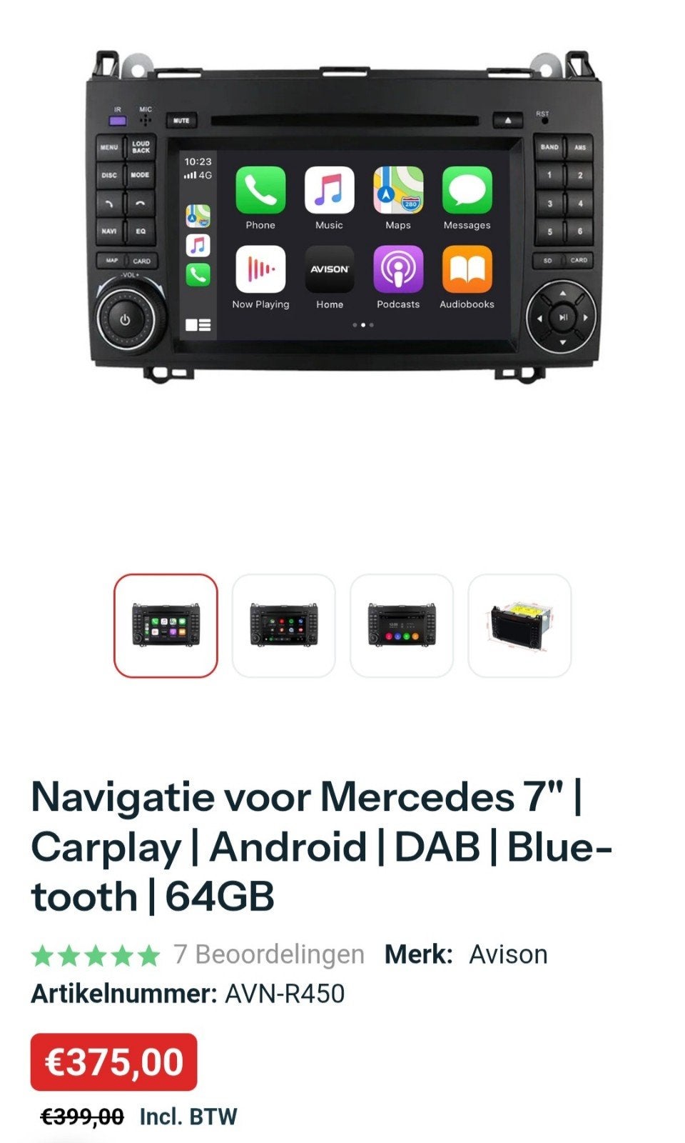 Radio gps achteruitrijcamera android of apple Mercedes of VW, Ophalen of Verzenden