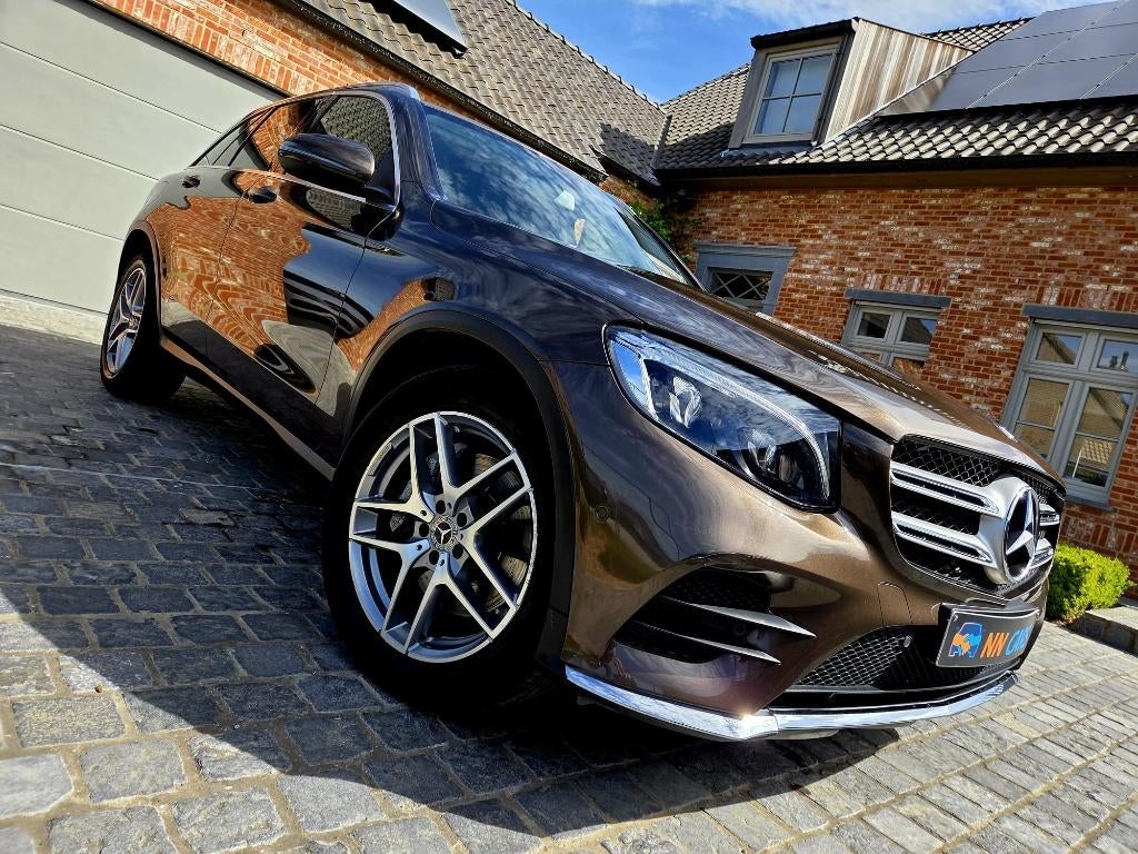 Mercedes GLC 220d 4Matic ///AMG-Line + Garantie, Auto's, Automaat, Bruin, Leder, Dealer onderhouden