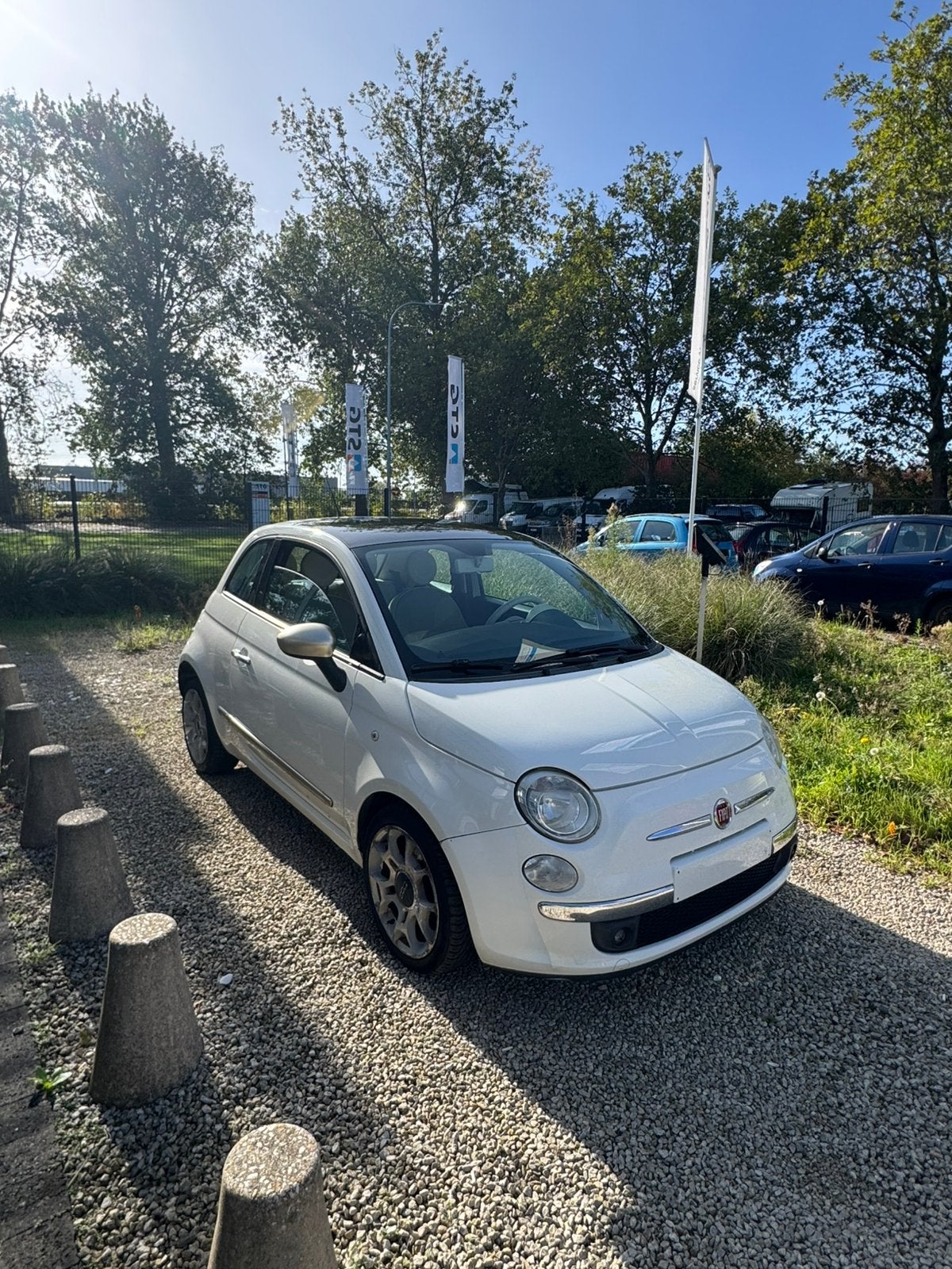 Fiat 500 benzine met keuring verkoop garantie, Auto's, Voorwielaandrijving, Euro 5, Stof, Zwart