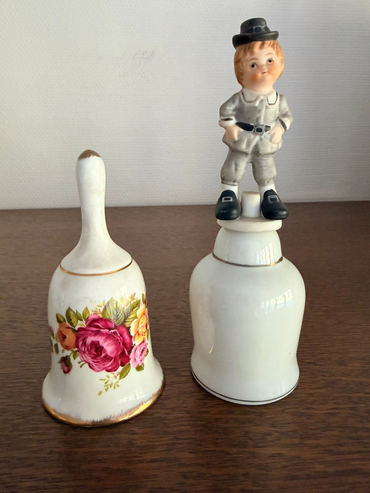 2 cloches de table vintage en porcel - Cottage Rose & Goebel, Enlèvement