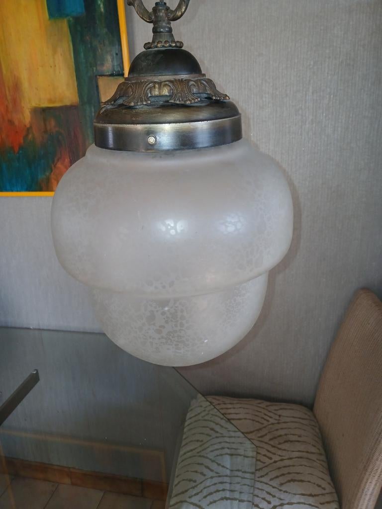 Art Deco lamp opaline mat glas 1910 ..1930, Enlèvement ou Envoi, Verre