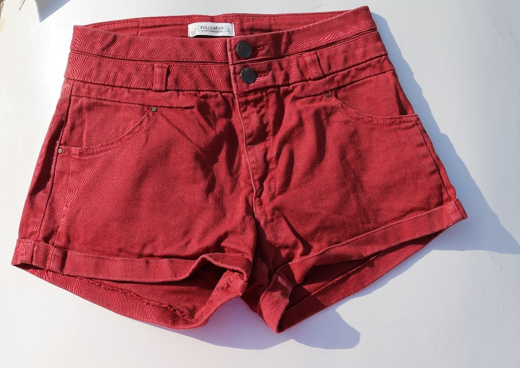 Bordeauxrode spijkerbroek T34, Pull & Bear, Ophalen of Verzenden, Zo goed als nieuw, Maat 34 (XS) of kleiner