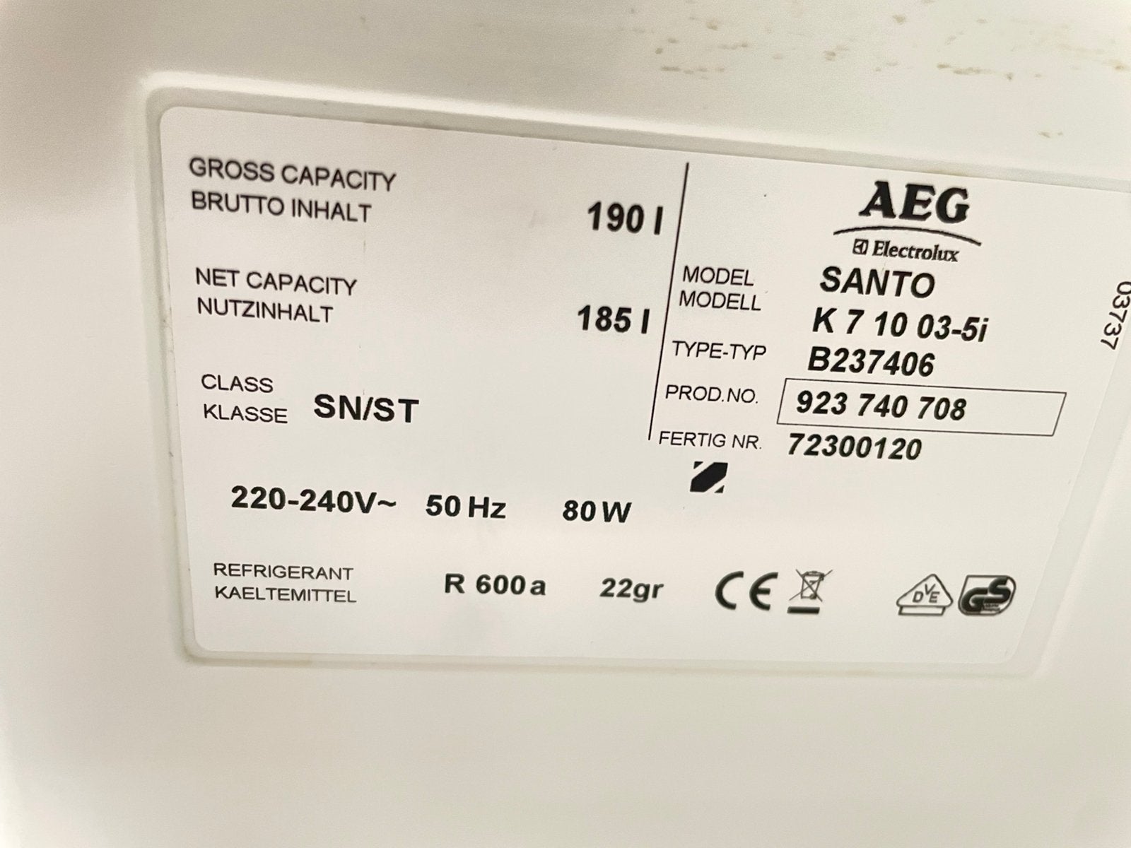 Réfrigérateur (encastré), Electroménager, Réfrigérateurs & Frigos, Enlèvement, Utilisé, Sans bac à congélation, 85 à 120 cm