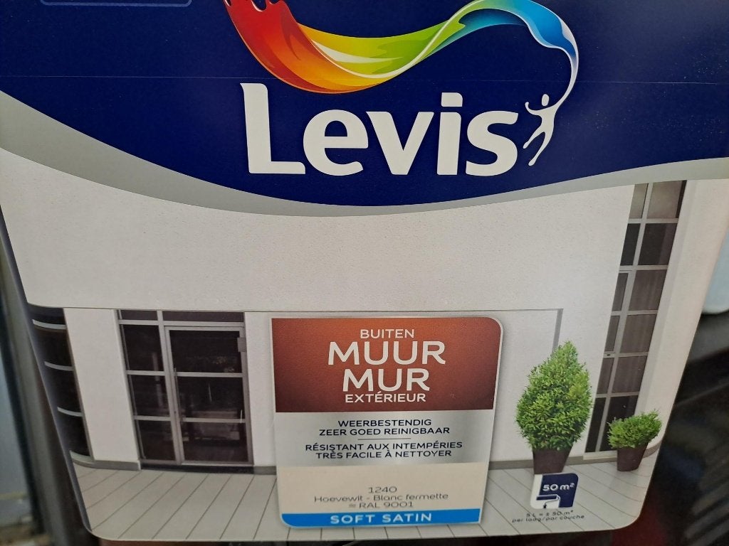 Muurverf voor buiten, Doe-het-zelf en Bouw, Verf, Beits en Lak, 5 tot 10 liter, Wit, Nieuw, Ophalen of Verzenden