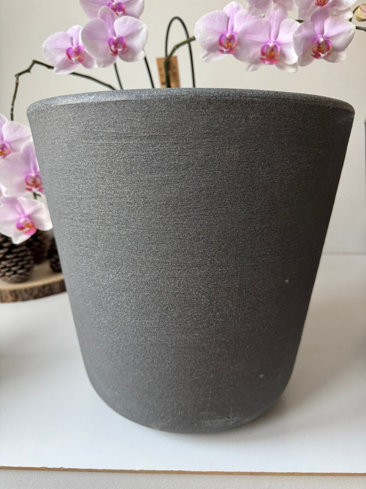 2x grijze PVC bloempot IKEA Östlig, Ophalen, Gebruikt