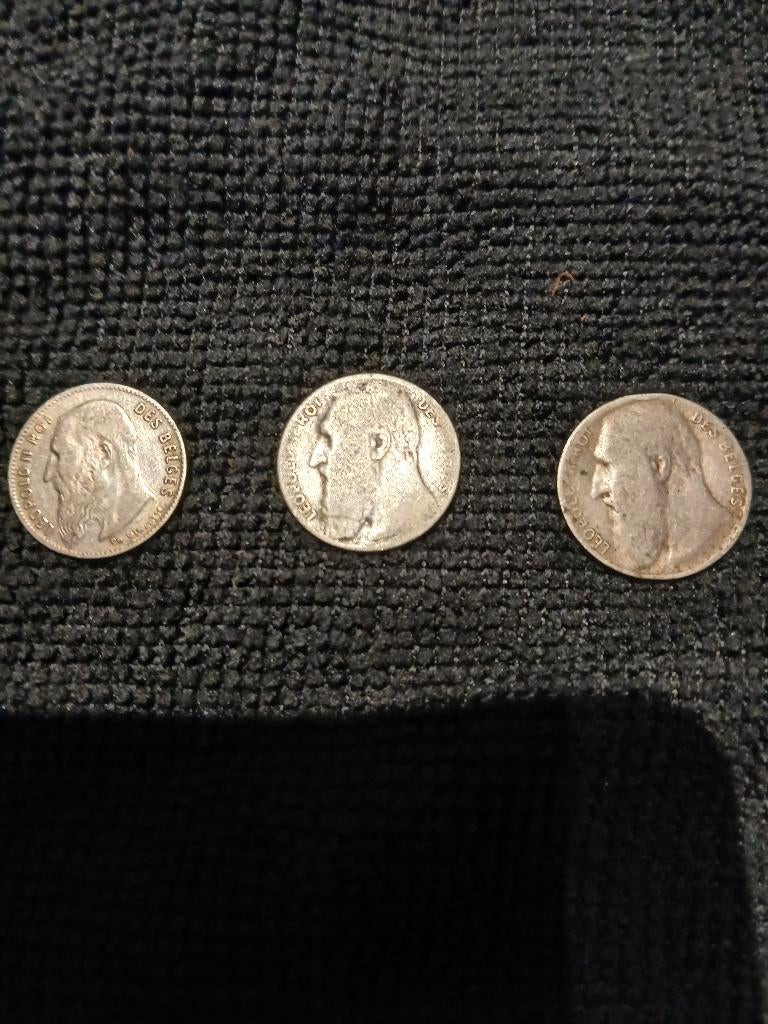 3 x 50 centimes Léopold 2, Enlèvement ou Envoi, Monnaie en vrac, Argent, Argent