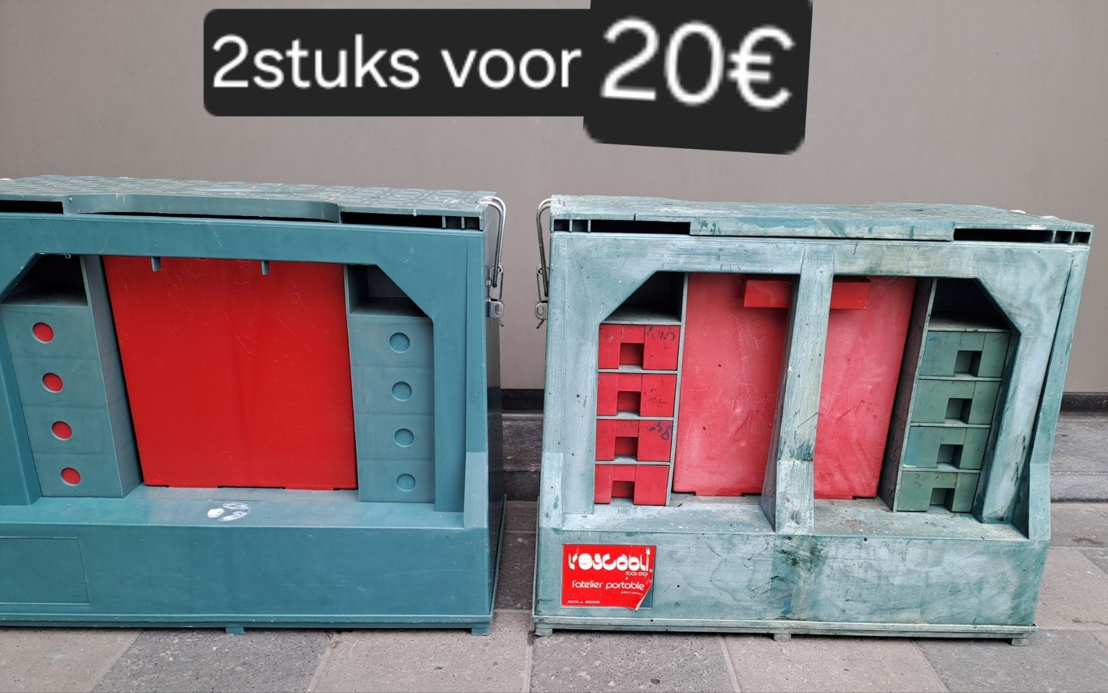 vintage Opstap en gereedschapskist in 1   (2stuks, Ophalen, Gebruikt
