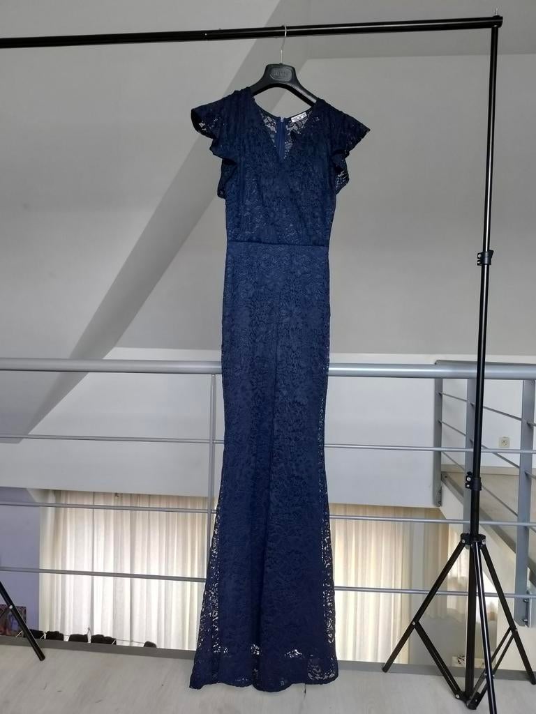 Robe de bal bleu foncé, Robe de gala, Enlèvement ou Envoi, Taille 36 (S), Comme neuf
