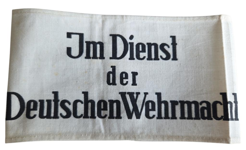 in dienst in de wehrmacht armband, Verzamelen, Militaria | Tweede Wereldoorlog, Ophalen of Verzenden