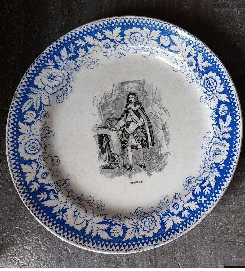 Antiek bord Boch Frères Keramis Colbert tijdens Lodewijk XIV, Ophalen of Verzenden