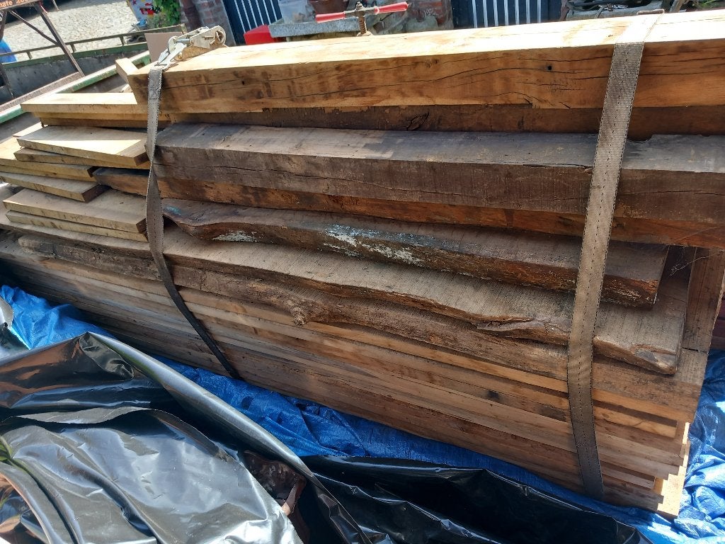 Franse eiken planken en balken, Ophalen, Eiken, Nieuw, 200 tot 250 cm