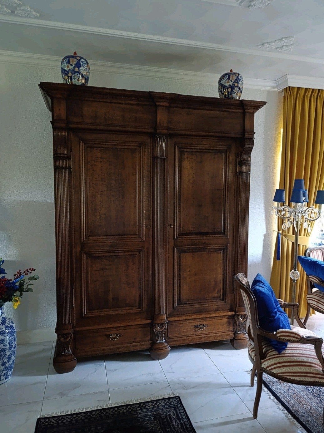 Antiek eiken Louis Philippe kast., Antiek en Kunst, Ophalen