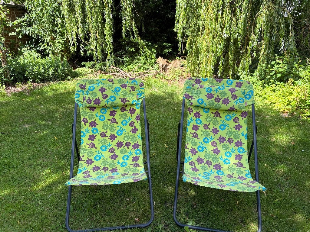 2 relaxstoelen LAFUMA, Tuin en Terras, Ligbedden, Gebruikt, Metaal, Inklapbaar, Verstelbaar, Ophalen