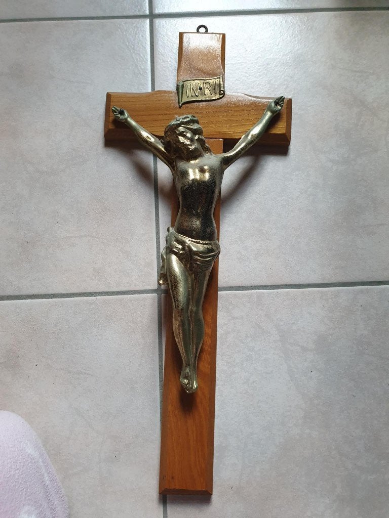 Antiek Kruisbeeld Inri Jezus Christus, Ophalen