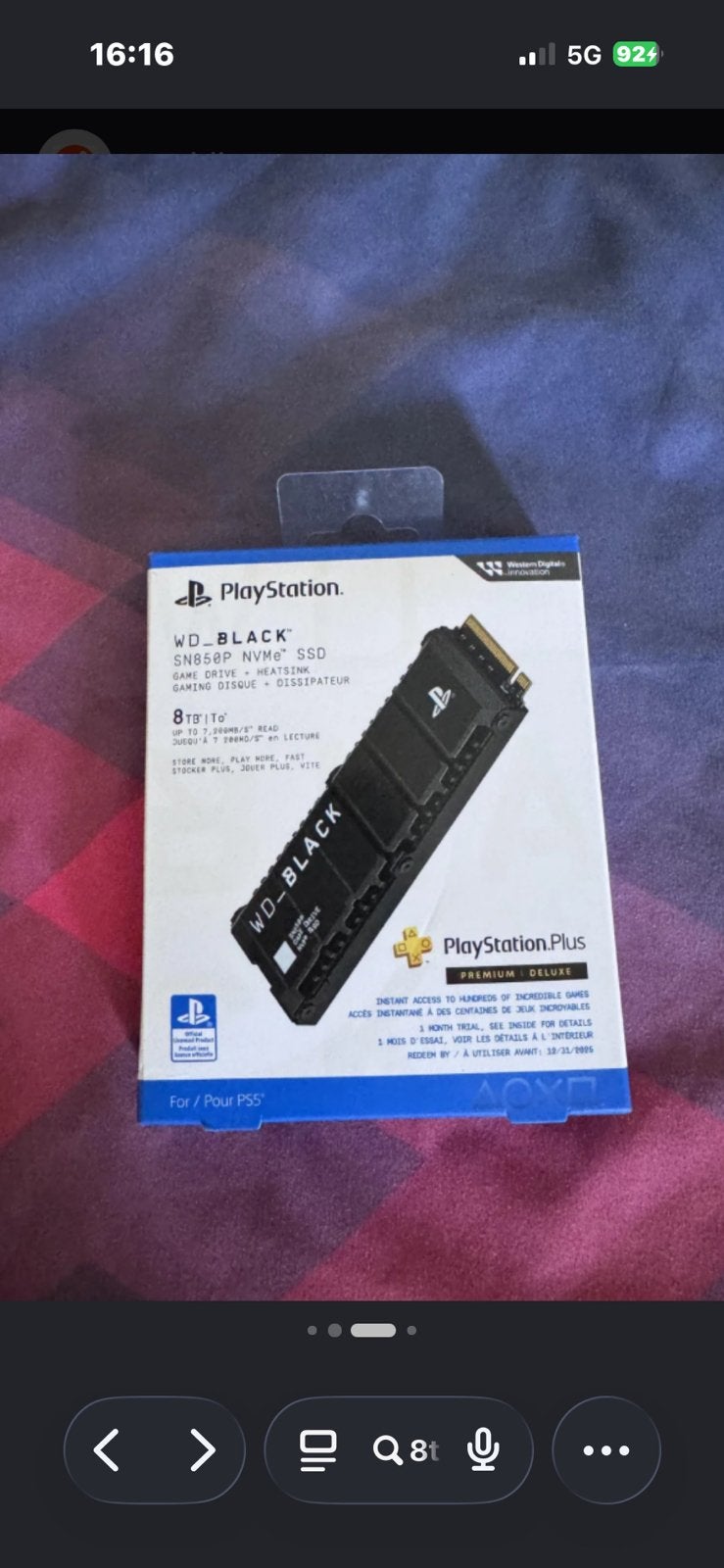 SDD WD_BLACK 8TO, Informatique & Logiciels, Enlèvement ou Envoi, Comme neuf, SSD