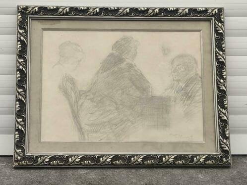 dessin personnage signe romeo dumoulin 1922, Antiquités & Art, Enlèvement ou Envoi, Dessin, Lithographie