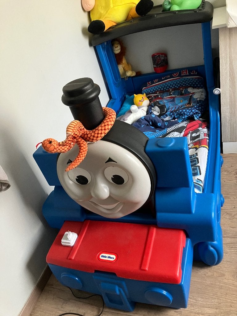 Thomas de trein bed peuterbed little tikes, Ophalen, 70 tot 85 cm, 140 tot 160 cm, Zo goed als nieuw
