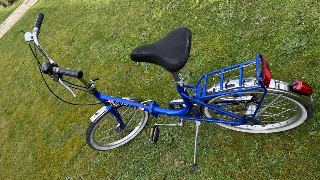 Compacte blauwe fiets – Goede staa, Fietsen en Brommers, Ophalen of Verzenden, Zo goed als nieuw