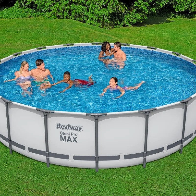 Piscine Bestway Steel Pro Max 5,49x1,22m + Pompe à chaleur, Jardin & Terrasse, 300 cm ou plus, Rond, Enlèvement, Utilisé