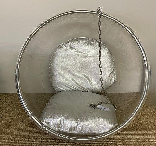 The hanging chair - vintage design - Hangende bubble chair, Maison & Meubles, Chaises, Comme neuf, Une, Synthétique, Gris, Enlèvement