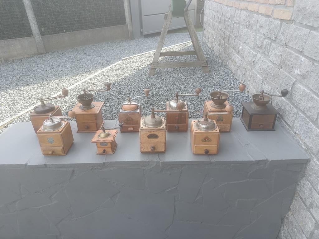 Lot de 10 moulins à café vintage/rétro, Enlèvement
