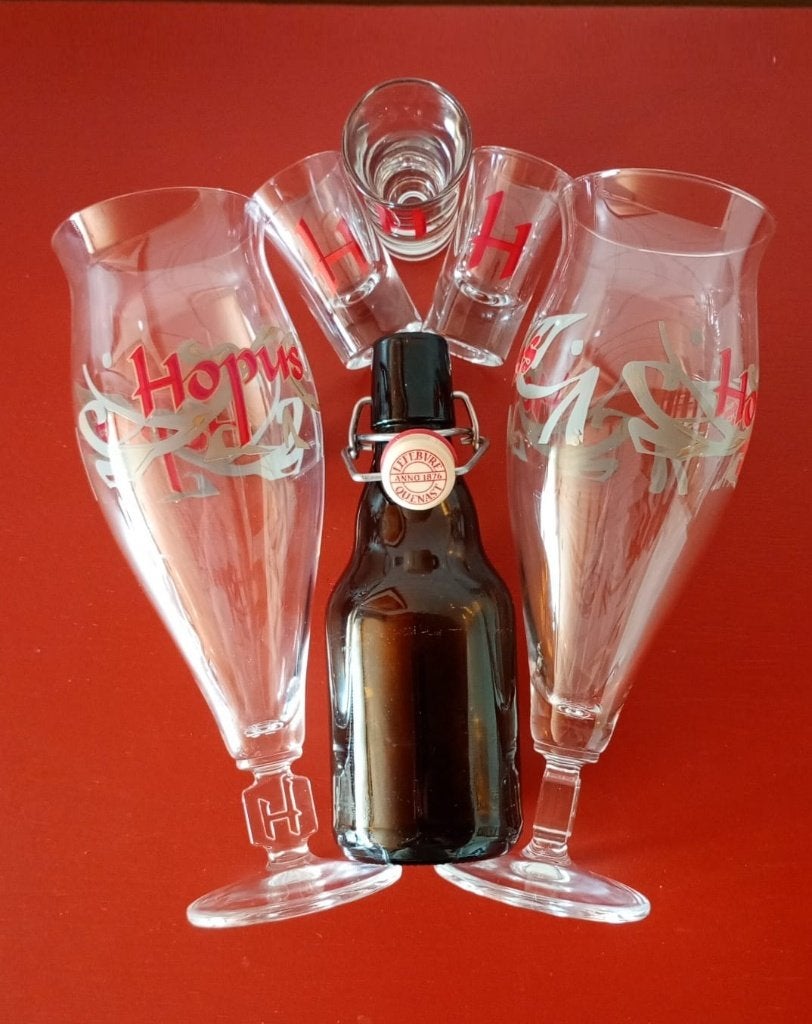 bierglas HOPUS, Verzamelen, Verzenden, Nieuw, Bierglas
