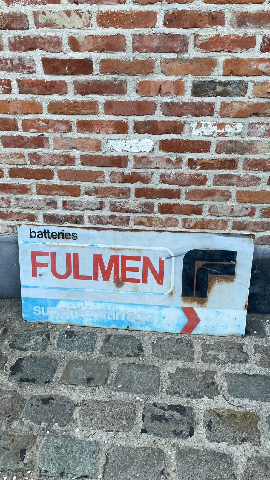 Fulmen metalen reclame., Verzamelen, Ophalen, Gebruikt, Reclamebord