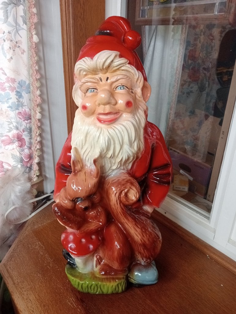 Statue de nain de jardin vintage en résine H 70 cm en résine, Enlèvement, Comme neuf, Autres matériaux, Nain de jardin