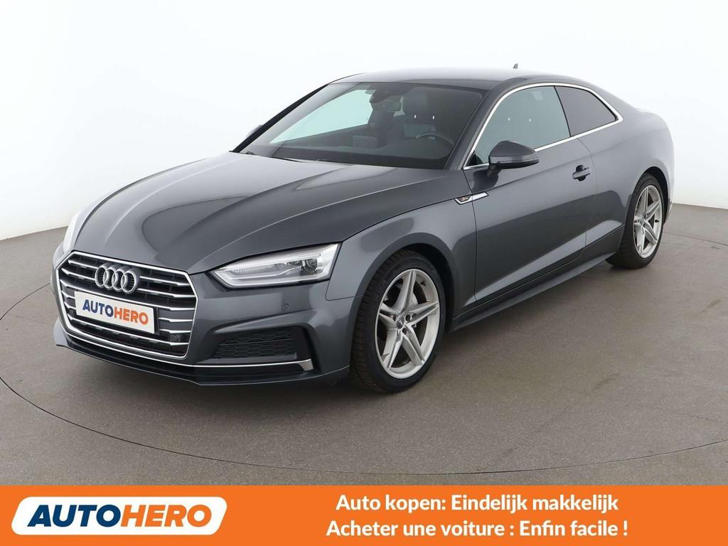 Audi A5 2.0 TDI quattro Sport (bj 2016, automaat), Auto's, Automaat, Gebruikt, Zwart, Leder