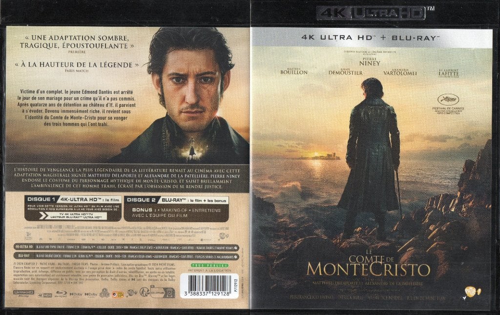 le comte de monte-cristo(4k ultra-hd + blu-ray) neuf, CD & DVD, Enlèvement ou Envoi, Film, Français, Comme neuf