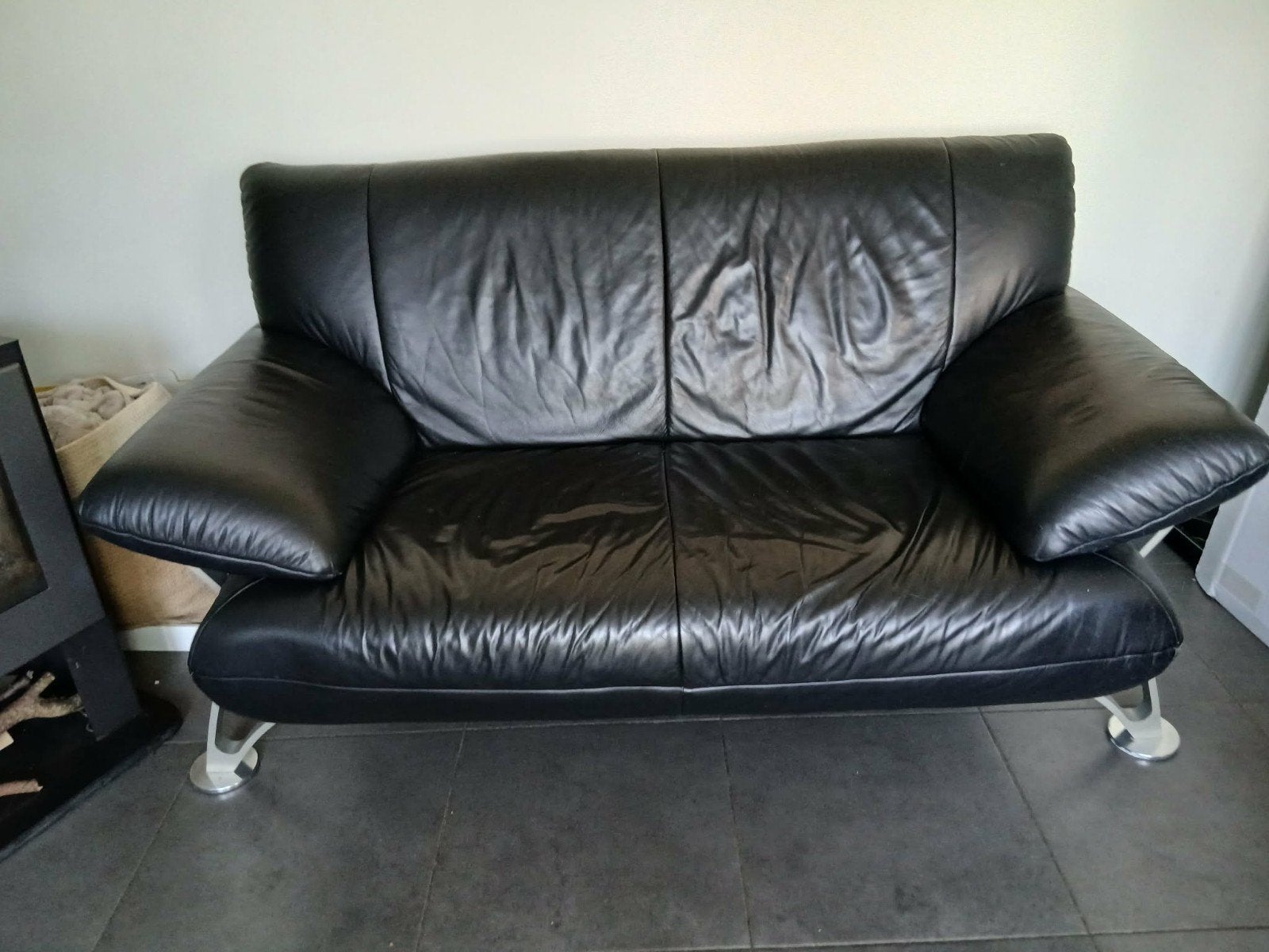 divan 2 personnes en cuir., Ophalen, Gebruikt, 150 tot 200 cm, Tweepersoons
