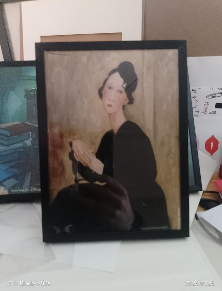 Modigliani.               Foto Poster inglijst, Verzenden