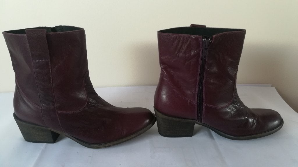 555B* EXIT mooie paarse leren laarsjes (37), Kleding | Dames, Schoenen, Overige kleuren, Verzenden, Lage of Enkellaarzen, EXIT