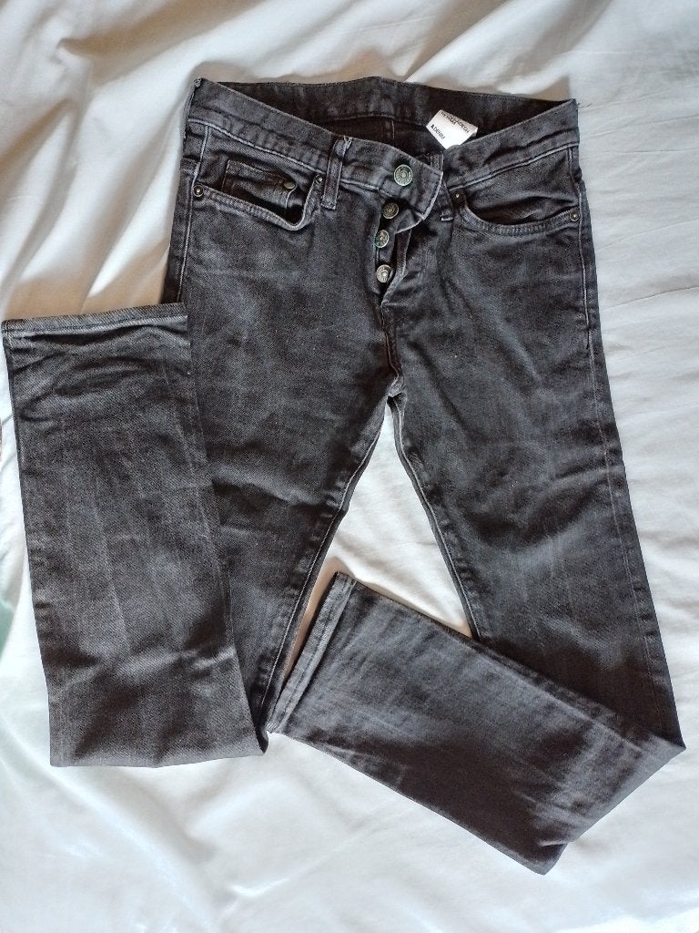 zwarte jeans broek H&M Denim 28/32 goede staat, Ophalen of Verzenden, Zo goed als nieuw, Broek
