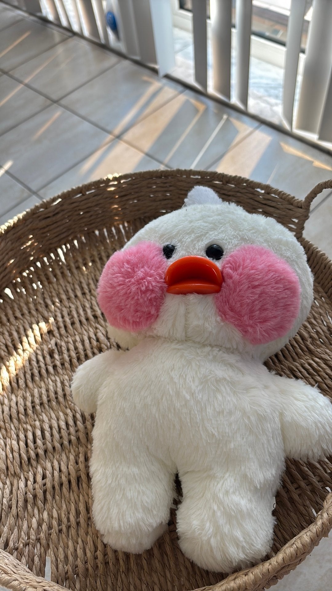 Witte Lalafanfan Duck knuffel (Paper Duck) Zo goed als nieuw, Kinderen en Baby's, Speelgoed | Knuffels en Pluche, Ophalen of Verzenden