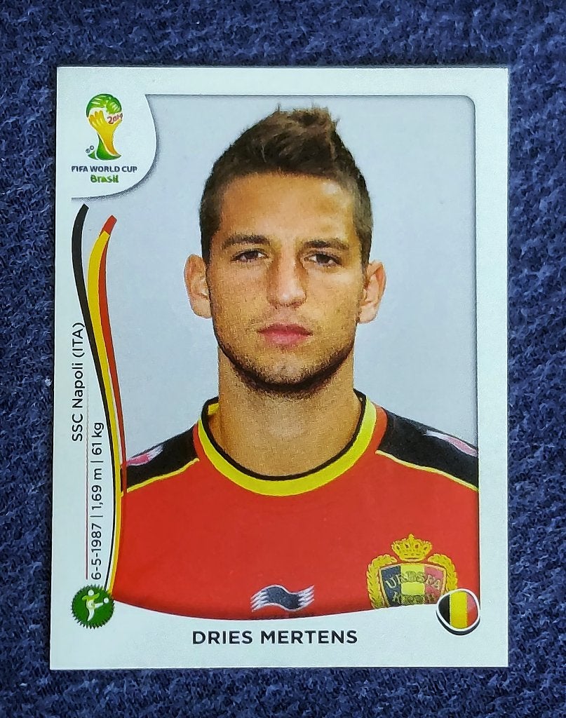 Panini sticker card voetbal ' WK 2014 - Dries Mertens ', Enlèvement ou Envoi, Neuf, Affiche, Image ou Autocollant