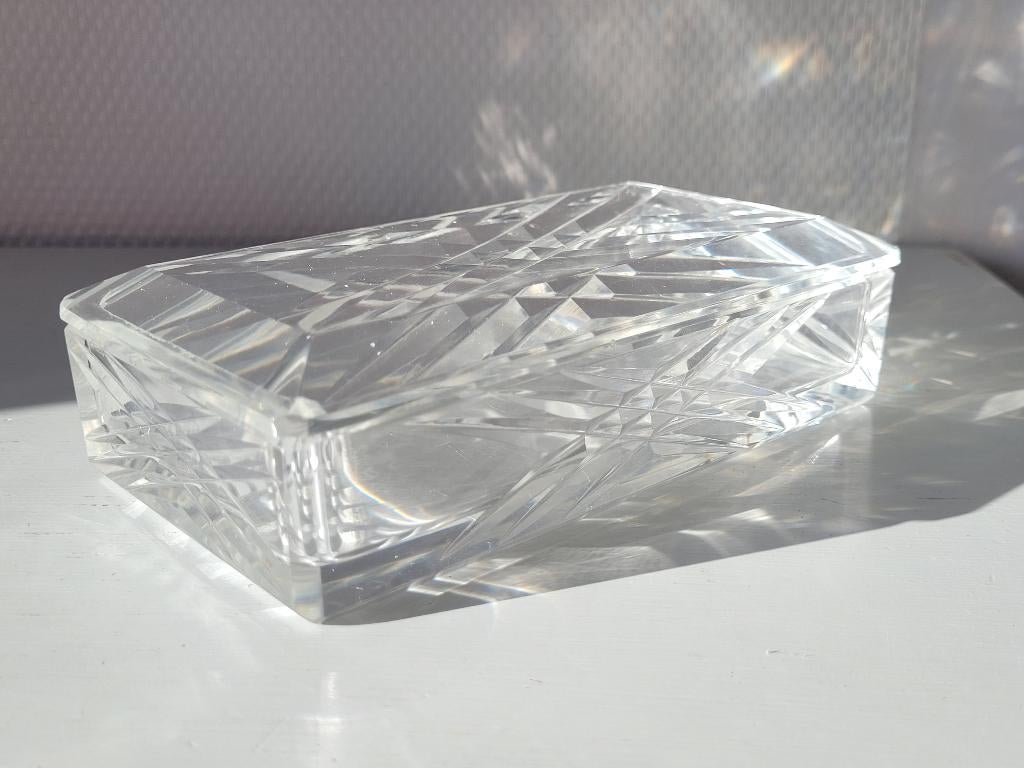 boite cigare cristal massif/ 17X9X5 cm/vintage 1960/VSL, Envoi