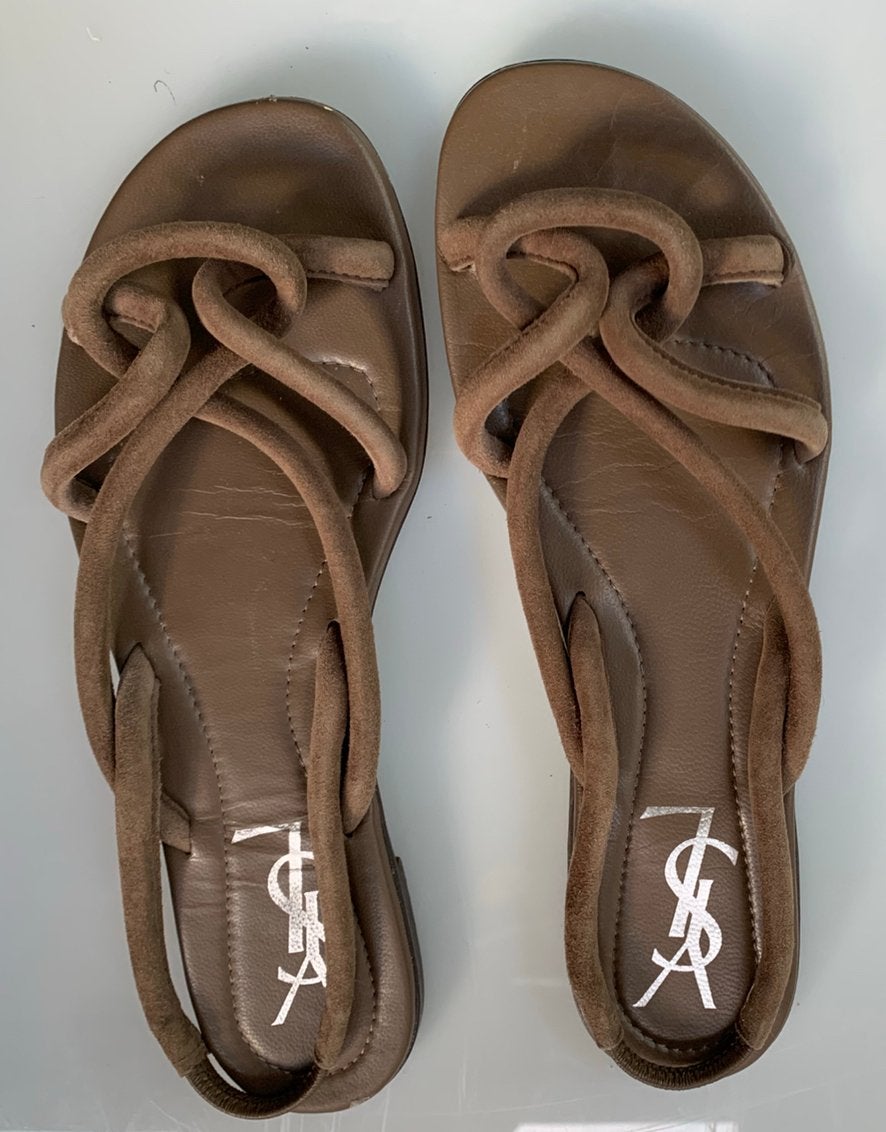 Sandalen YSL (Yves Saint Laurent), Vêtements | Femmes, Enlèvement ou Envoi, Brun, Porté, Sandales et Mûles