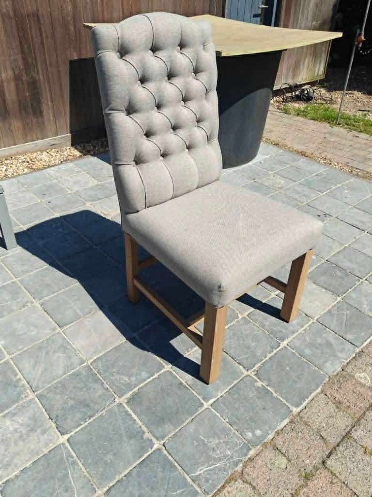 Stoelen leefruimte (6 stuks), Huis en Inrichting, Stoelen, Ophalen, Zo goed als nieuw, Stof, Grijs