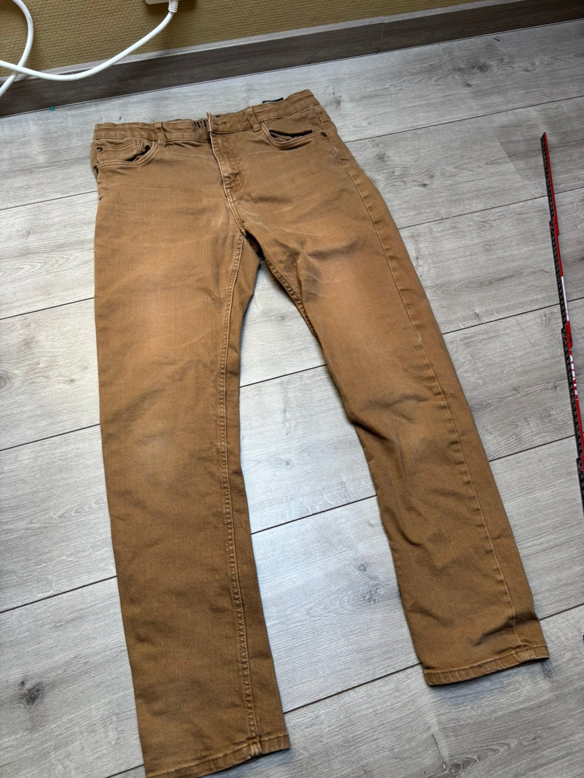 Pantalon H&M Skinny Fit — Taille 164 (13-14 ans) — Marron, Enfants & Bébés, Enlèvement ou Envoi, Comme neuf, Garçon, Pantalon