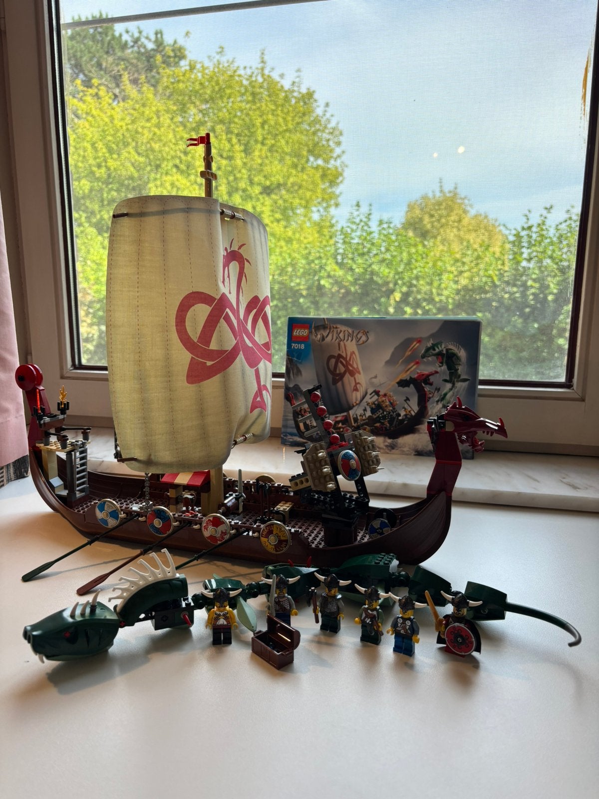 LEGO Le navire viking contre le serpent de Midgard 7018, Lego, Ensemble complet, Comme neuf, Enlèvement ou Envoi