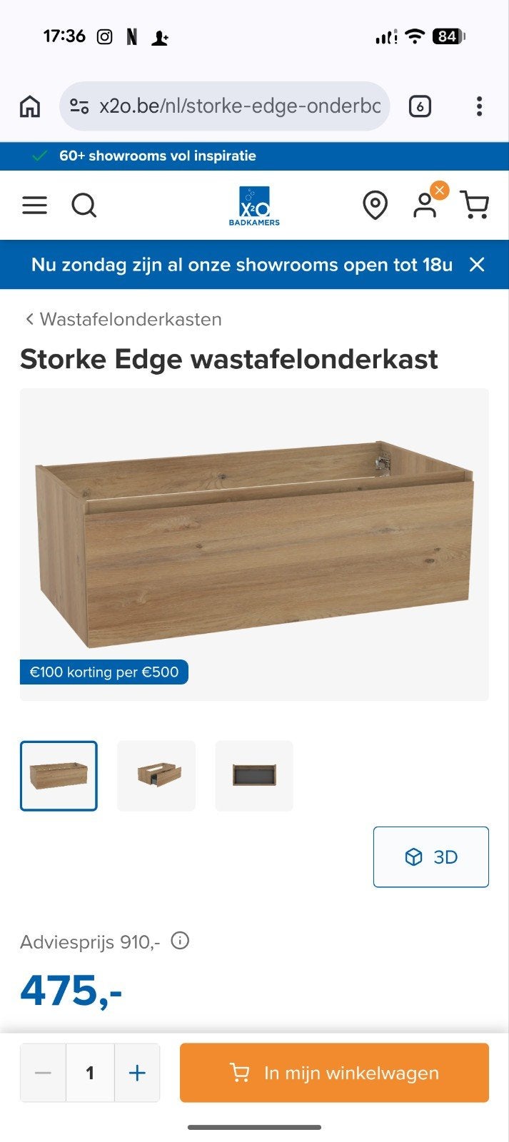 X2o Storke badkamer wastafelonderkast, Huis en Inrichting, Ophalen