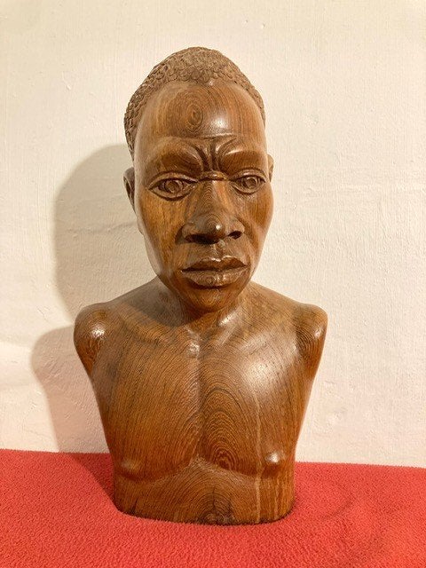 Buste jeune homme africain, Antiquités & Art, Art | Sculptures & Bois, Enlèvement, Bois, Buste, Homme