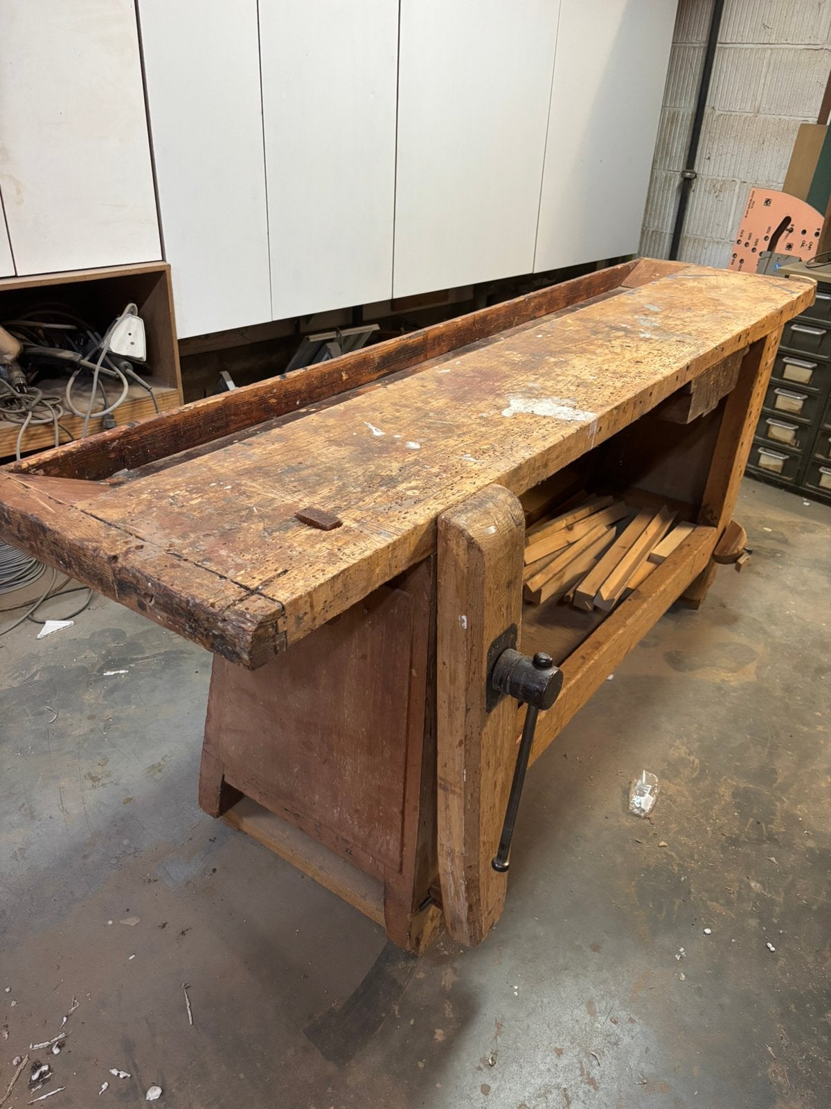 Werkbank hout schrijnwerkerij, Ophalen, Gebruikt, 170 cm of meer, Bankschroef