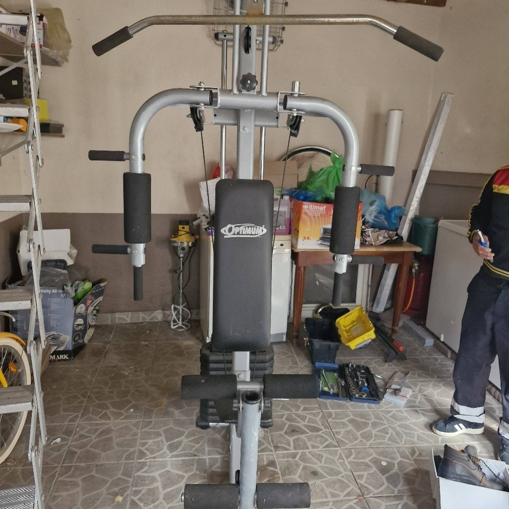 Titel: Optimum Fitness krachtstation – in goede staat, Krachtstation, Ophalen of Verzenden, Metaal, Benen