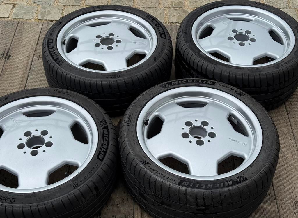 Originele AMG-wielen 18" Mercedes SL R129 — Michelin PS4, Auto-onderdelen, Banden en Velgen, Banden en Velgen, Zomerbanden, 18 inch